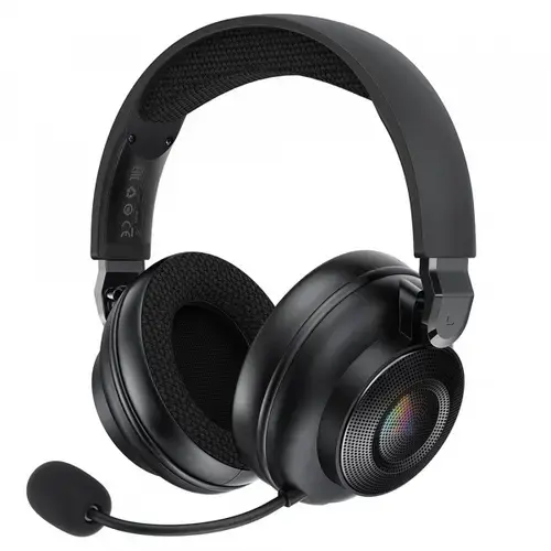 Casti Gaming Wireless Acefast H15, RGB, BT / Wi-FI / Wired, Negre