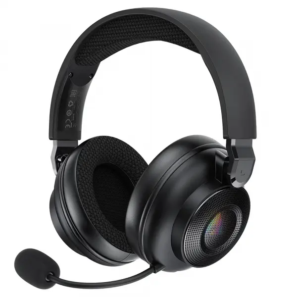 Casti Gaming Wireless Acefast H15, RGB, BT / Wi-FI / Wired, Negre