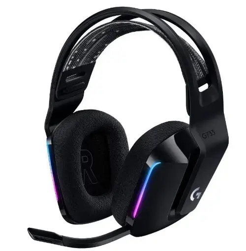 Casti Gaming Wireless LOGITECH G733, iluminare RGB, Microfon (Negru)