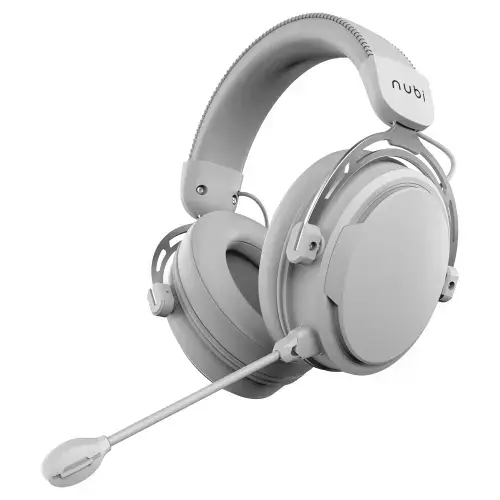 Casti Gaming Wireless Nubi NH1 Pro, Wired, Wireless 2.4 GHz, Bluetooth, Microfon, Alb