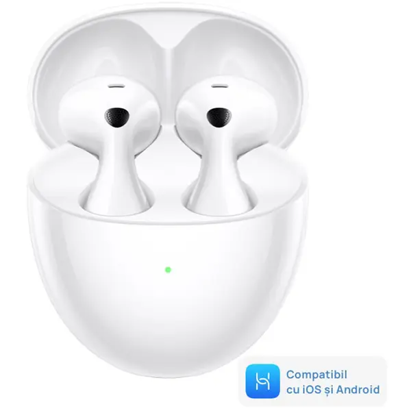 Casti In-Ear Huawei FreeBuds 6, True wireless, Bluetooth, AI noise cancelling, IP54, Alb