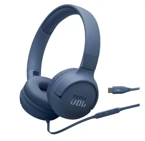 Casti On-ear, JBL Tune 520C, Microfon, USB-C, Albastru