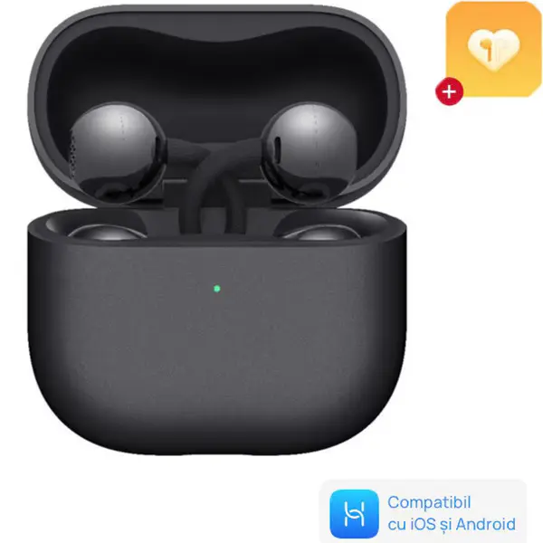 Casti Open-Ear Huawei FreeClip 2, True Wireless, Bluetooth, IP57, Autonomie 38 ore, Black + 1 Year Loss Care