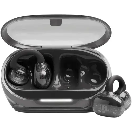 Casti Open-Ear JBL Soundgear Clips, True Wireless, Bluetooth, 4 microfoane, Multipoint, Autonomie 32 ore, IP54, Negru