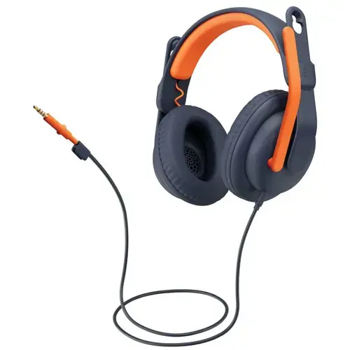 Casti pentru copii Logitech Zone Learn, Over-Ear, Stereo, Jack 3.5mm, Microfon (Albastru/Portocaliu)