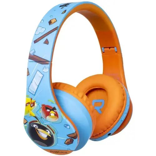 Casti pentru copii wireless PowerLocus P2 Angry Birds, Microfon (Albastru/Portocaliu)