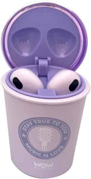 Căști pentru copii WOW Generation - Coffee Cup, wireless, mov