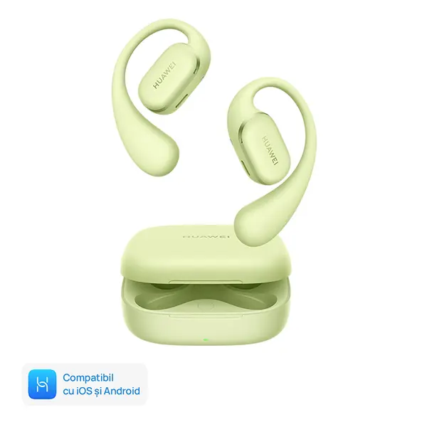 Casti sport Open-Ear Huawei FreeArc, True Wireless, Bluetooth, AI Call Noise Cancellation, Verde