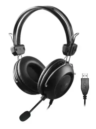 Casti Stereo A4Tech HU-35, Microfon, USB (Negru)