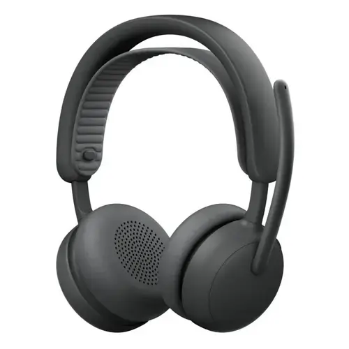 Casti Stereo Business Logitech Zone Wireless 2 ES Teams Version, Receiver, Bluetooth, ANC, Microfoane cu anulare zgomot, Autonomie pana la 48 ore (Negru)