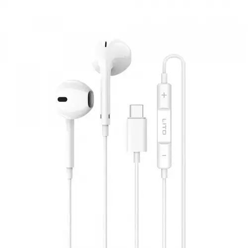 Casti Stereo Lito LF01T, USB-C, 1.2m, Alb