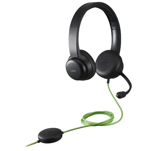 Casti Stereo PC Acer AHW250, Microfon, Cablu 2m (Negru)