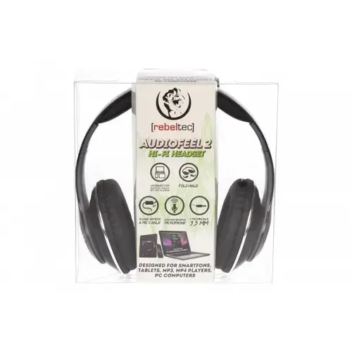 Casti Stereo Rebeltec AudioFeel 2, Microfon, ANC, Jack 3.5mm, 1.6m (Negru)
