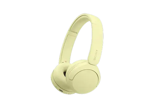 Casti Stereo Sony WH-CH520Y, Wireless, Bluetooth, Microfon, Multipoint connection, Quick Charge, Autonomie 50 ore (Galben)