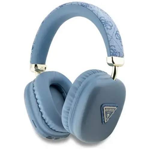 Casti Stereo Wireless Guess 4G Gold Triangle Logo, Bluetooth, A2DP, Albastru
