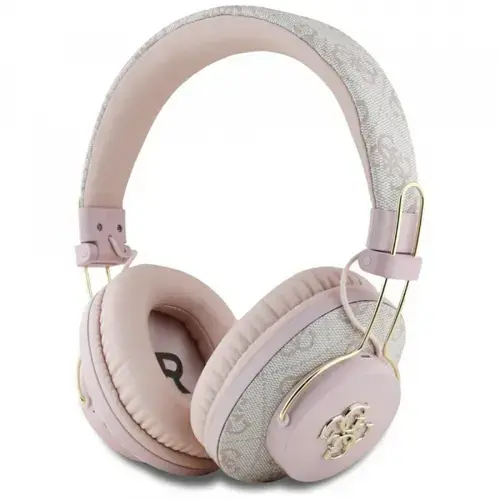 Casti Stereo Wireless Guess 4G Metal Logo, Bluetooth, A2DP, Roz
