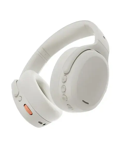 Casti Stereo Wireless SkullCandy Crusher ANC 2, Bluetooth, Autonomie 50 ore, Control vocal hands-free, Tehnologie Skull-IQ (Alb/Portocaliu)