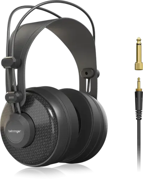 Casti Studio Hi-Fi Behringer BH60, Jack 3.5mm/6.3mm, Cablu 2.5m, Difuzor 51mm (Negru)