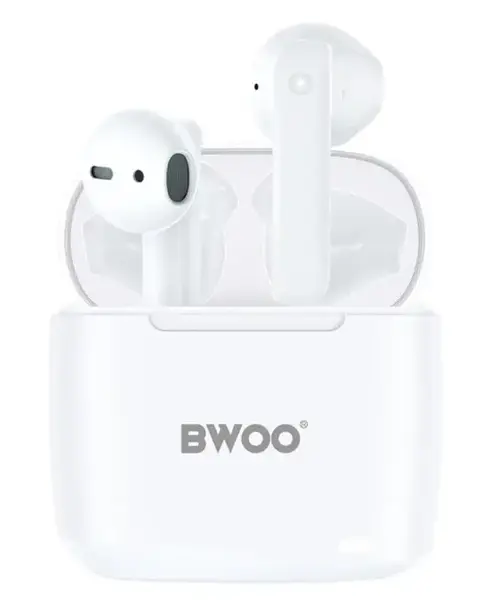 Casti True Wireless BWOO BW94, Bluetooth, Alb