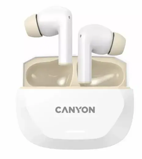 Casti True Wireless Canyon HEXAGON 7, ANC+ENC, Bluetooth, Microfon (Alb/Bej)