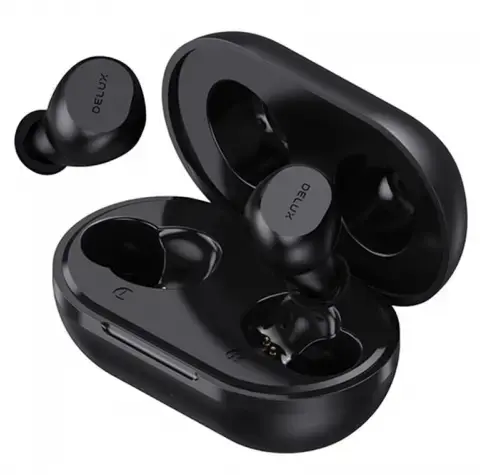 Casti True Wireless Delux DT3, Bluetooth, Microfon, IPX5 (Negru)