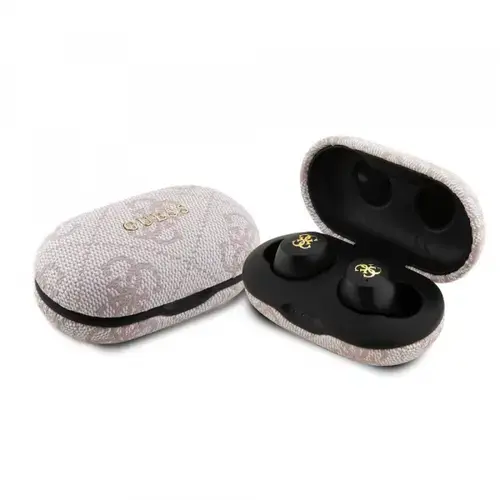 Casti True Wireless Guess 4G Metal, Bluetooth, Roz
