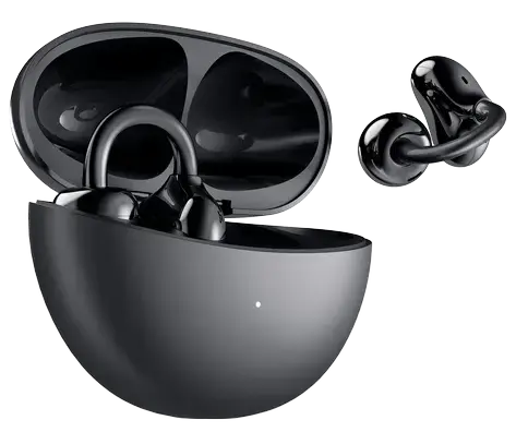 Casti True Wireless Open-Ear Honor Choice Earbuds Clip, Bluetooth, Microfon cu anulare zgomot AI, Control Touch, IP54 (Negru)