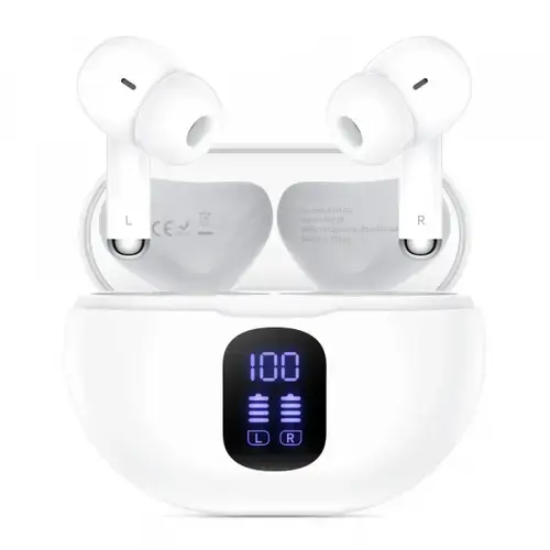 Casti True Wireless Tech-Protect Ultraboost Pro G2, Bluetooth, Alb