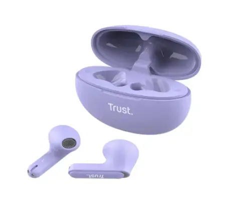 Casti True Wireless Trust Yavi, Bluetooth, Microfon (Violet)