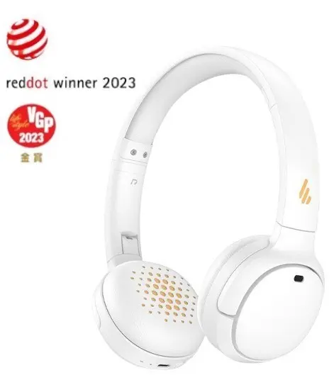 Căști wireless cu microfon Edifier - WH500, albe/galbene