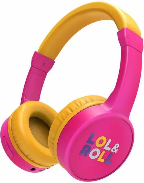 Căști wireless cu microfon pentru copii Lol&Roll - Pop Kids, wireless, roz