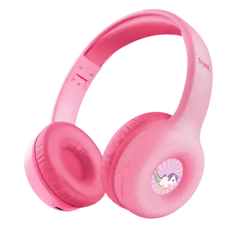 Casti Wireless Trust Nouna Kids, Bluetooth, USB/C-Jack 3.5mm, Stereo 2.0 (Roz)