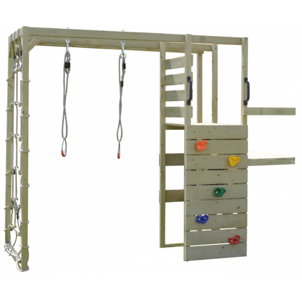 Casuta Nordic Adventure House cu loc pentru nisip, tobogan, leagan dublu, modul sport Wendi Toys