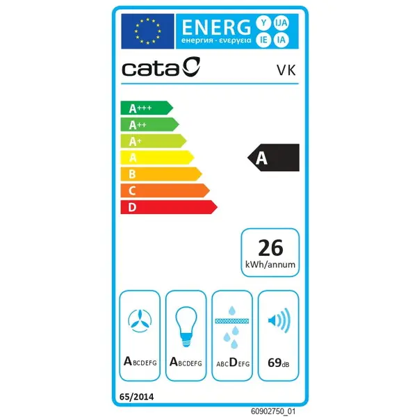 Cata CATA CAMPANA Hood VK 6000 WH, A, Width 60 cm, Max 395 m³/h, LED, White