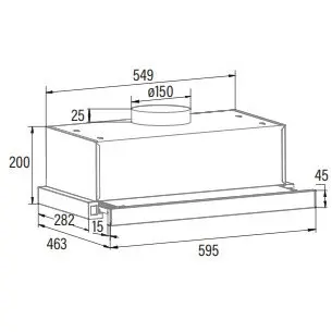 Cata CATA TFB-5160 BK Hood, Energy efficiency class C, Width 59.5 cm, Max 297 m³/h, Mechanical control, LED, Black