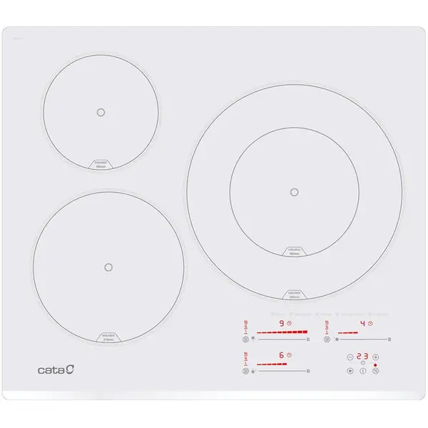 Cata Plita cu inductie incorporabila Cata INSB 6030 WH, 59cm, 3 zone de gatit, Touch control, Alb