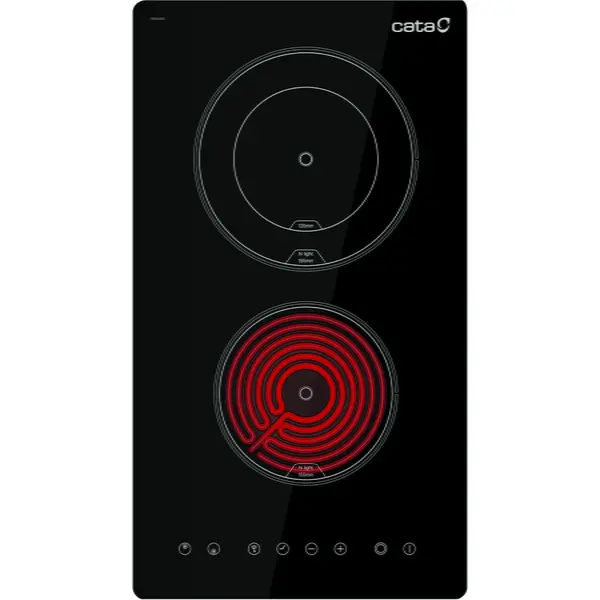 Cata Plita vitroceramica incorporabila Cata TD 3002 BK, 2 zone de gatit,3 cm, Touch control Negru