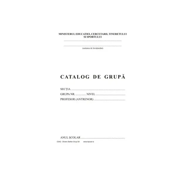 Catalog de grupă pentru educație fizică și sport format A5 Catalog de grupă pentru educație fizică și sport format A5