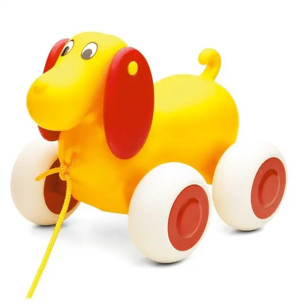 Cățeluș pentru a trage Viking Toys Puppy Baby, 25 cm, galben