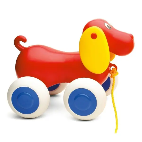Cățeluș pentru a trage Viking Toys Puppy Baby, 25 cm, roșu