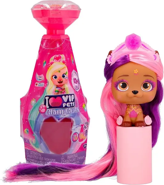 Catelus VIP Pets Glam Gems cu 9 surprize