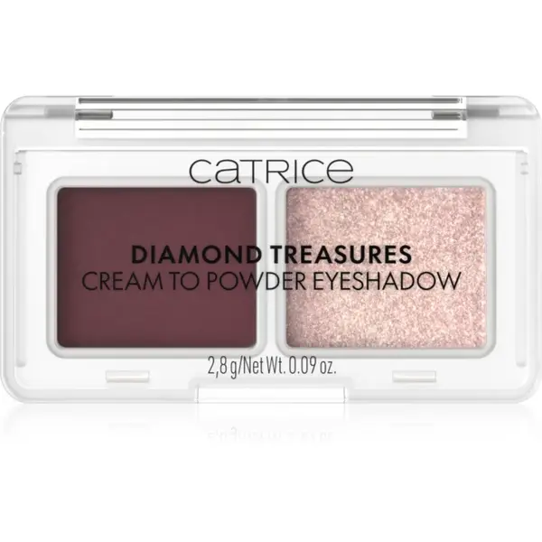 Catrice Diamond Treasures duo fard ochi culoare 060 Burgundy Glitz 2.8 g