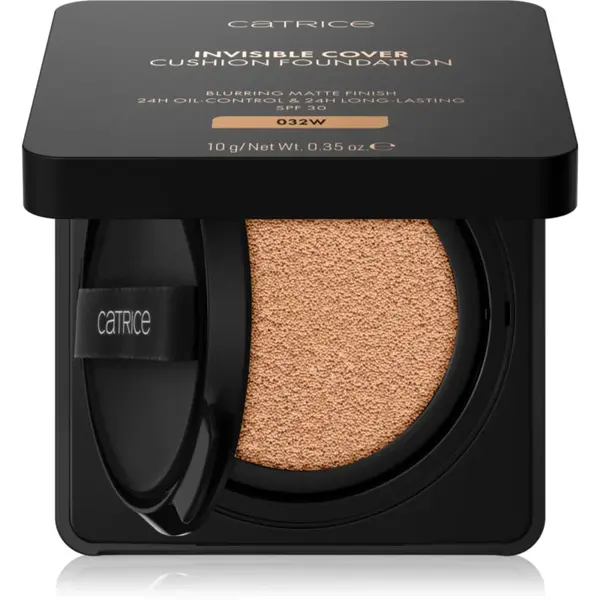 Catrice Invisible Cover Cushion Foundation machiaj matifiant în burete SPF 30 culoare 032W 10 g