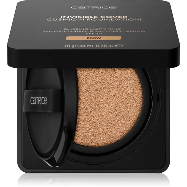 Catrice Invisible Cover Cushion Foundation machiaj matifiant în burete SPF 30 culoare 033W 10 g