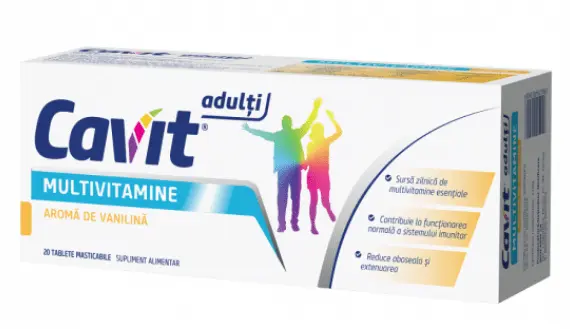Cavit Adulti Multivitamine cu aroma de vanilie 20 tablete