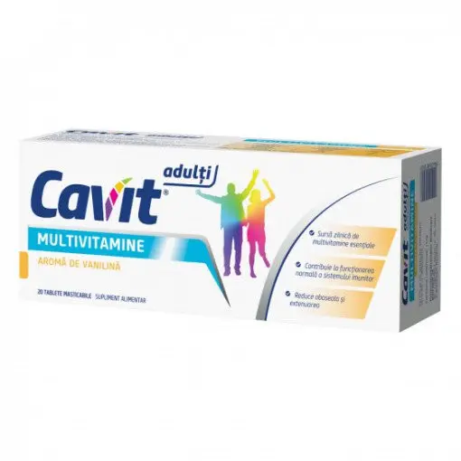 Cavit Multivitamine Adulti vanilie, 20 comprimate masticabile – Biofarm