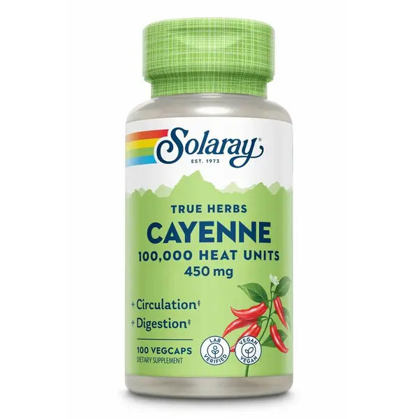 Cayenne (Ardei iute) 450mg, Solaray, 100 capsule, Secom