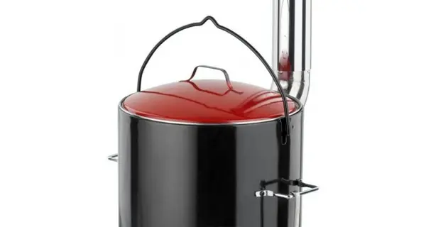 Cazan de gatit cu lemne, include capac si polonic, 14 L