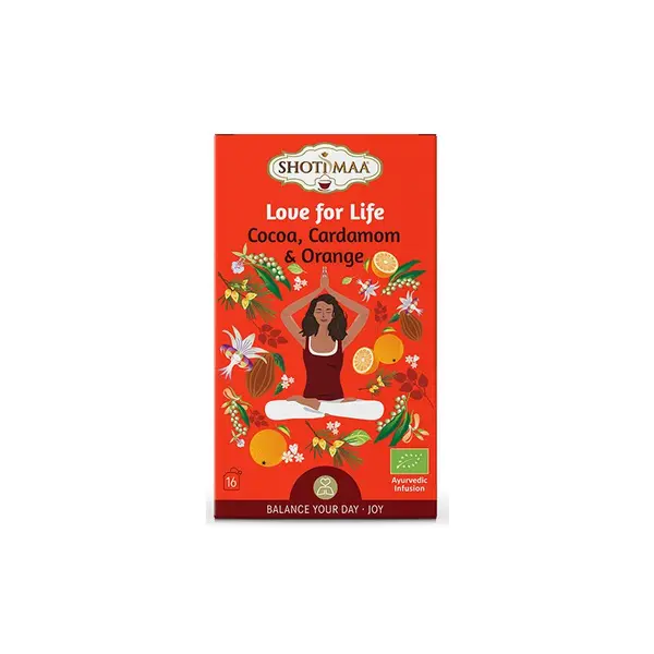 Ceai balance your day - love for life - cacao, cardamom si portocala bio 16dz x 2g 32g Shotimaa