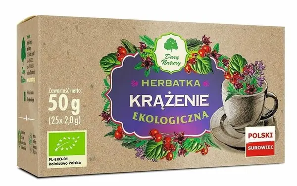 Ceai bio din plante pentru circulație, 25 plicuri, Dary Natury